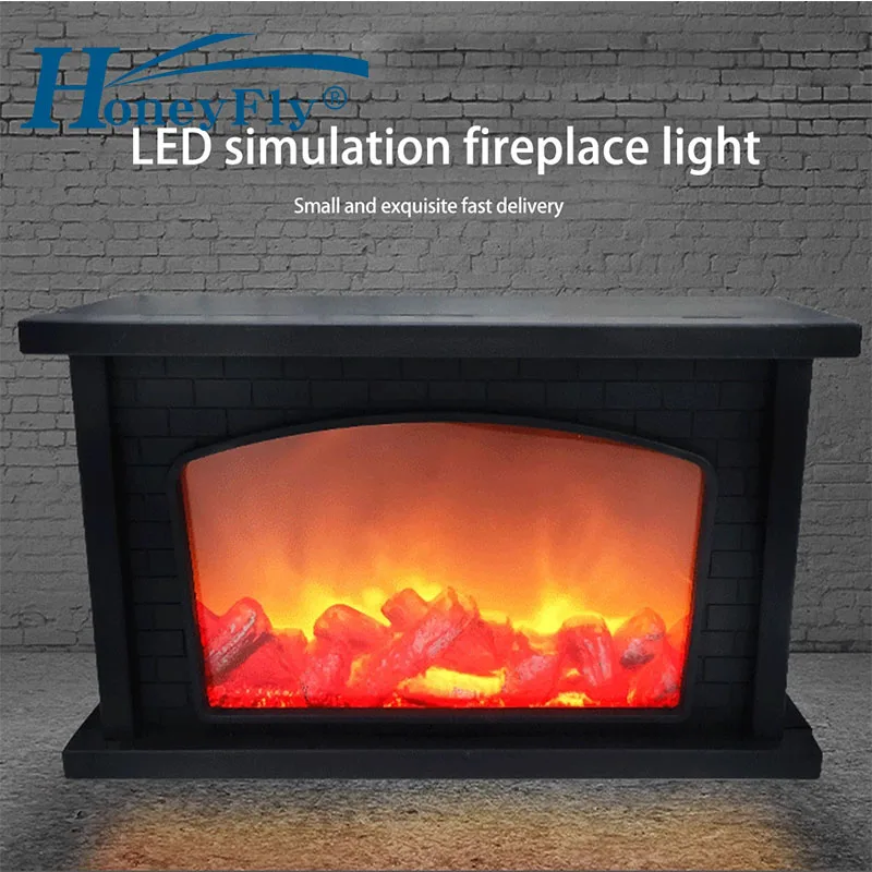 

HoneyFly LED Flame Dynamic Lamp Simulation Fireplace Flame Effect Light USB Or Battery Powered Lamp For Living Room Decor