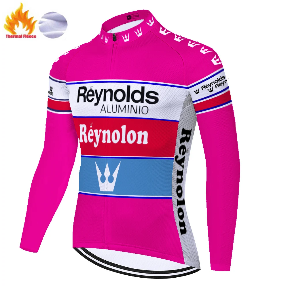 Classic Reynolds maillot cyclisme retro Winter Thermal Fleece Bike Clothing Bicycle long sleeve tricotas hombre ciclismo