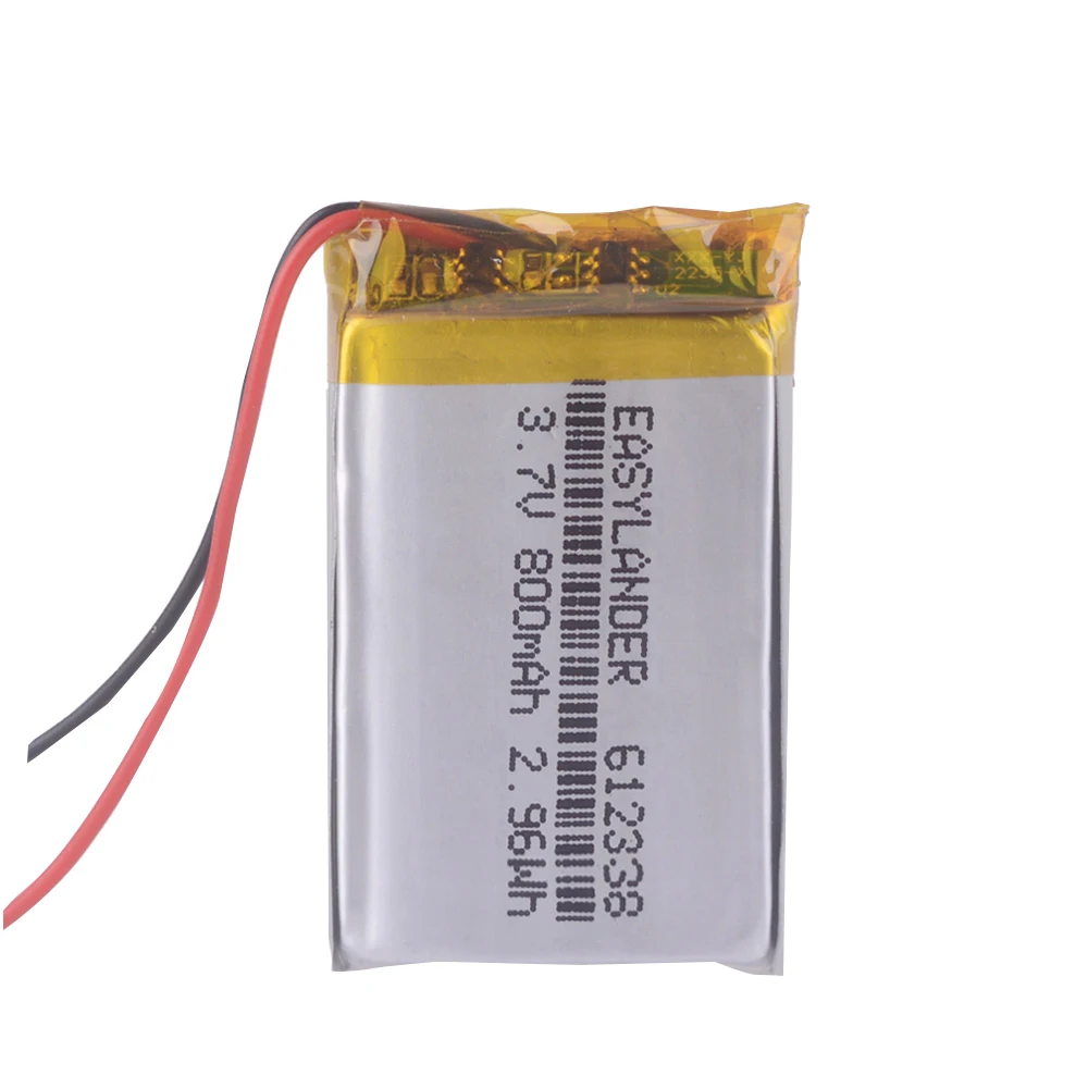 800mAh 3.7 V 612338 Rechargeable Lithium Li-ion Polymer Battery