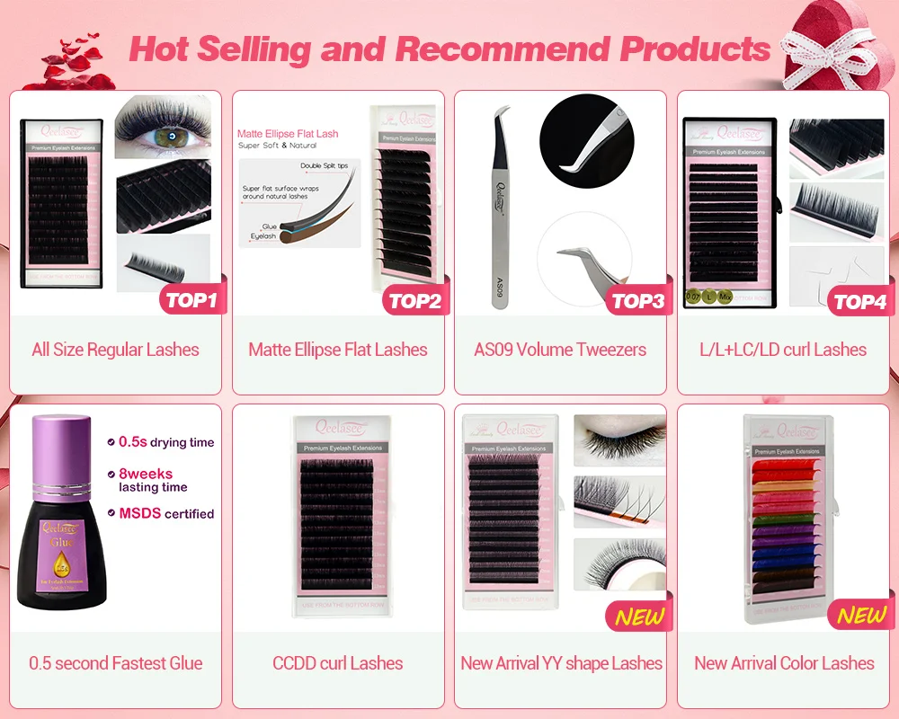 10 Stück Qeelasee 0.03/0.07/0.10 M/LC/L+/LD/L Curl Falsche Wimpernverlängerungen aus Nerzmaterial, Schwarz, Gemischte Tray-Packung für Make-up-Wimpern – Detail 1