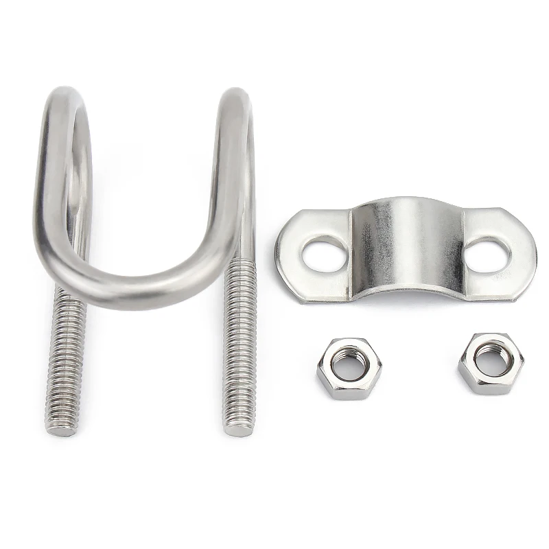 304 Stainless Steel Double U-shaped Clamp U-shaped Screw Cross U-shaped Bolt Special-shaped Pipe Buckle for Aquaculture