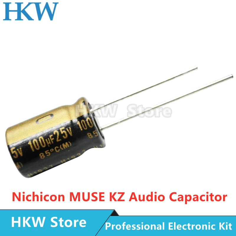 10pcs New Nichicon MUSE KZ Series Hi-Fi Audio Capacitor 10UF 22UF 33UF 47UF 100UF 220UF 470UF 1000UF 25V 50V 100V Copper Feet