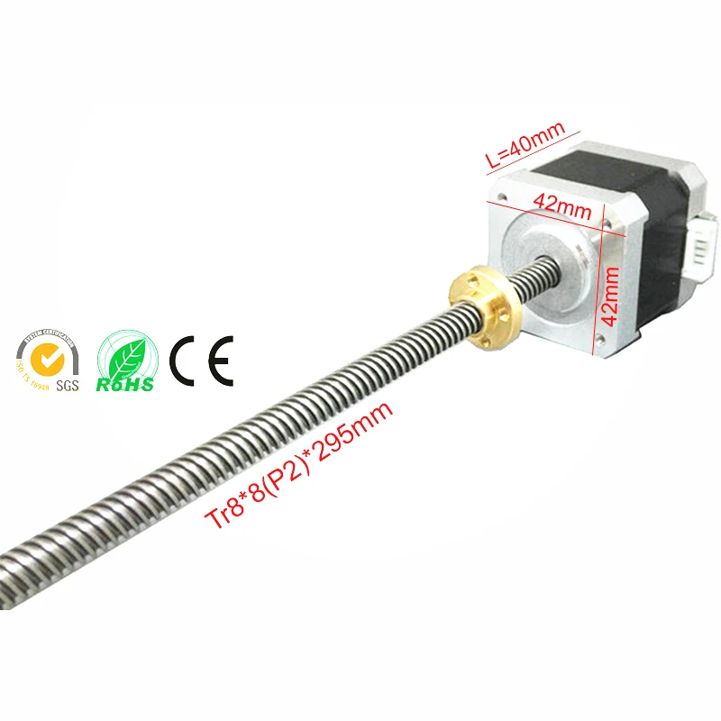 Imagem -02 - Parafuso Haste Linear Stepper Stepping Motor com Tr8x8 p2 X295 mm Eixo Srew para Impressora 3d Jl42hs401004yal Nema17 4.8kg.cm 1a 42 mm