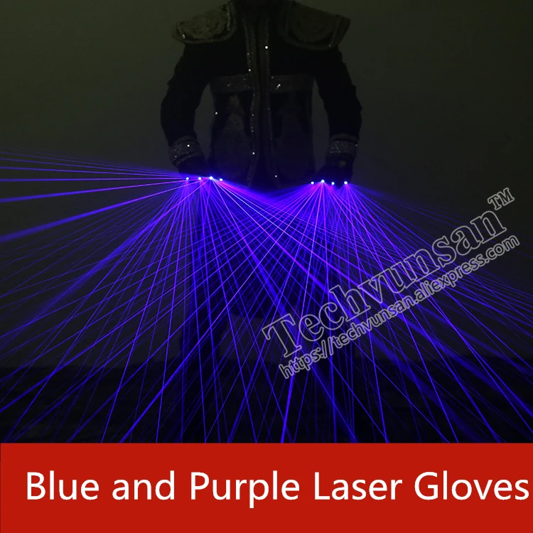 

Blue purple laser gloves Individuality creativity Stage props Luminous gloves Laser Dance Equipment for Music Festival