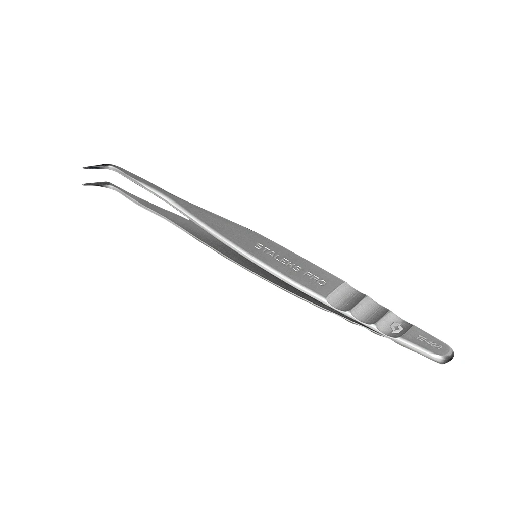 STALEKS PRO TE-40-1 Wave Embossing Tweezers Grafting Eyelashes Blooming Anti Static High Precise Hyper Fine AISI