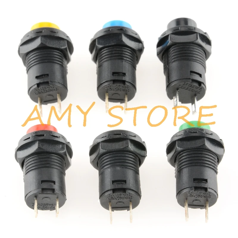 5 قطعة الأصفر الأحمر بليه GRN WHT BLK الجولة DS-428/228 الحفاظ على DS-427/227 لحظة الضغط على زر التبديل 12 مللي متر لا SPST AC125V/3A 250 فولت/1.5A