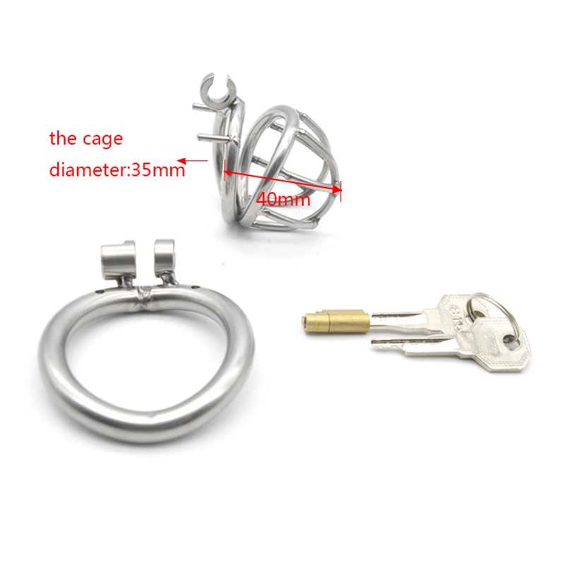 BLACKOUT 316 Male Stainless Steel Chastity Device Small/Standard Cock Cage Curved Penis Ring with Stealth Lock Adult Sex Toys