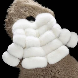 New Winter Girls Faux Fur Coat Elegant Baby Girls Fox Fur Jackets And Coats Warm Parka Kids Outerwear Clothes Thick Girls Coat