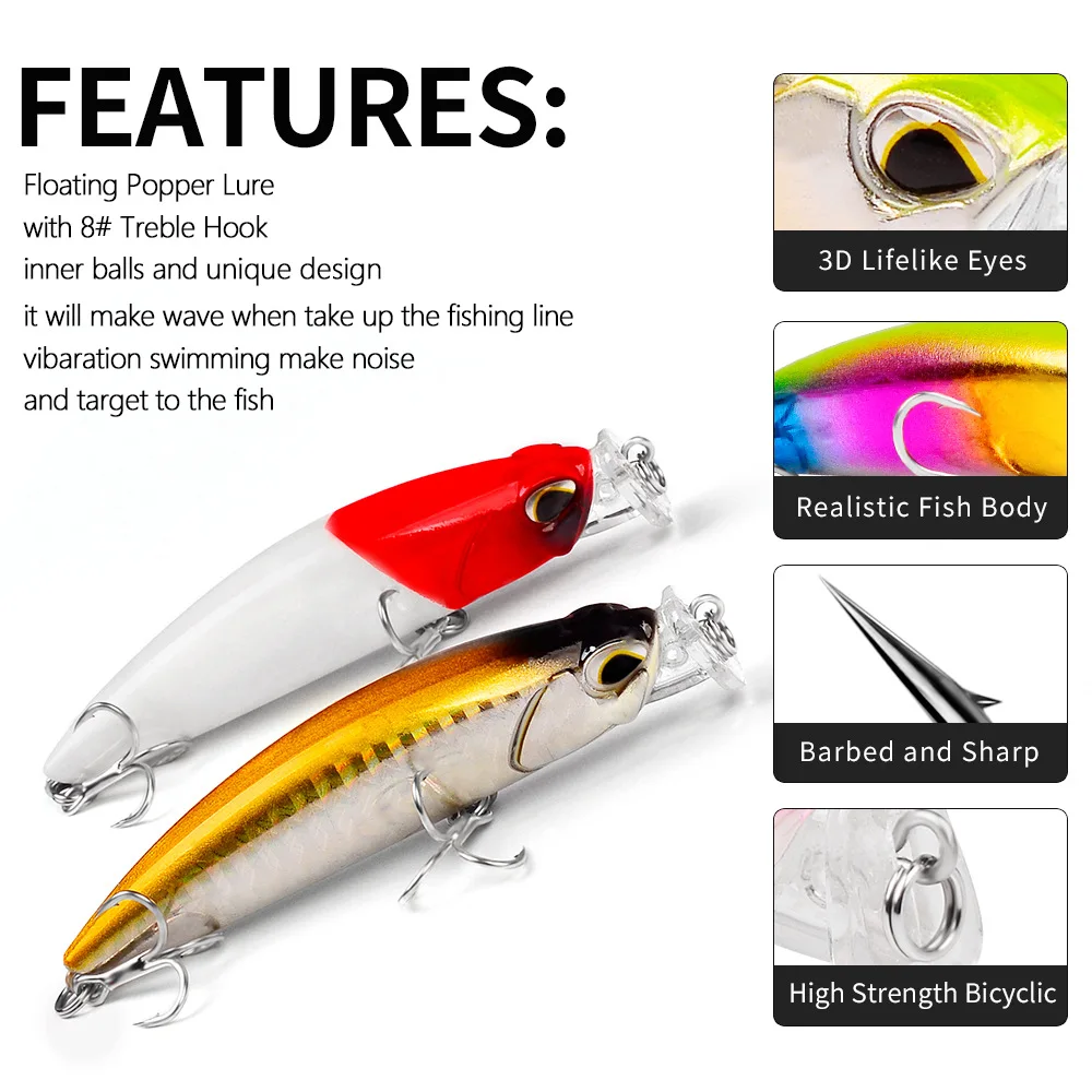 1 pz esche da Pesca Minnow galleggiante Wobbler esca da Pesca 80mm artificiale esca dura luccio Pesca carpa pesce persico Jig richiamo attrezzatura