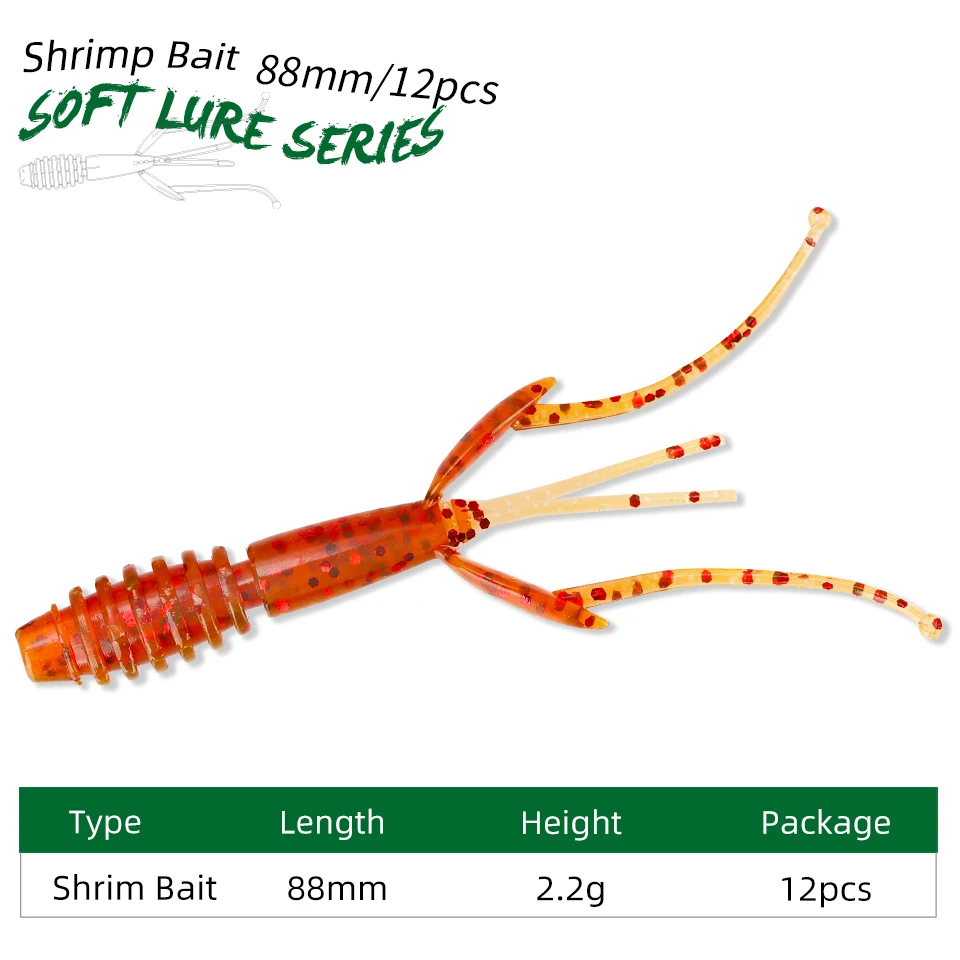 TSURINOYA Soft Baits Fishing Lures 88mm 2.2g Attractive Shrimp Odor Salt Wobbler Artificial Soft Plastic Worm Jig Bass Tackle