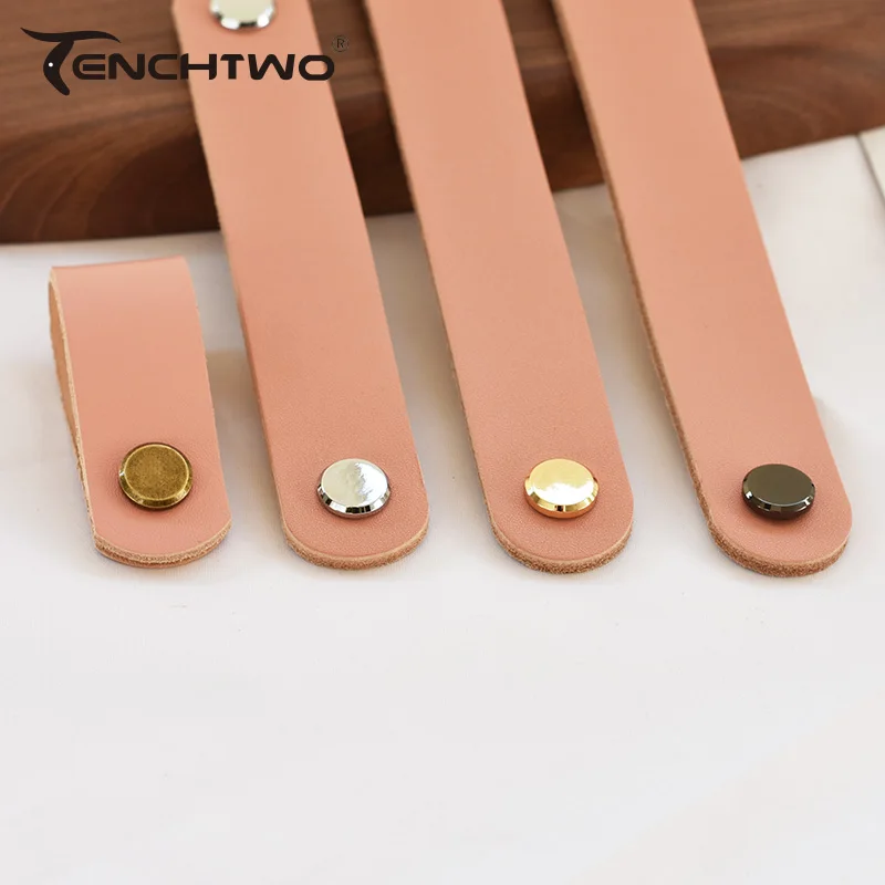 Pink Vegetable-tanned Leather Furniture Handles Drawer Pulls Cupboard Kitchen Cabinet Door Knobs for Children\'s Room