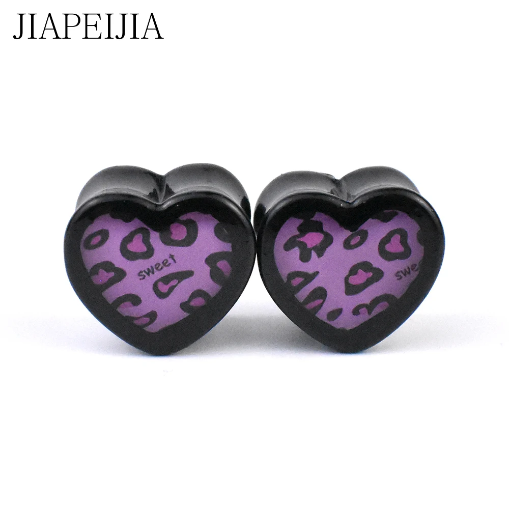 Sexy Leopard Print Acrylic Ear Gauges Tunnels and Plug Ear Expander Studs Stretching Body Piercing Jewelry 8-25mm