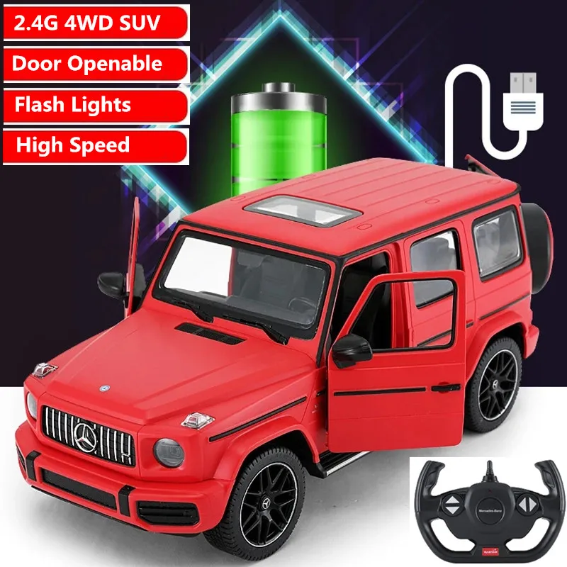 

2.4G High Simulation SUV Openable Doors Anti-slip Tires With Flash Bright Lights 30Mins Playing Racing Car Toy ABS Kid Gift Toys