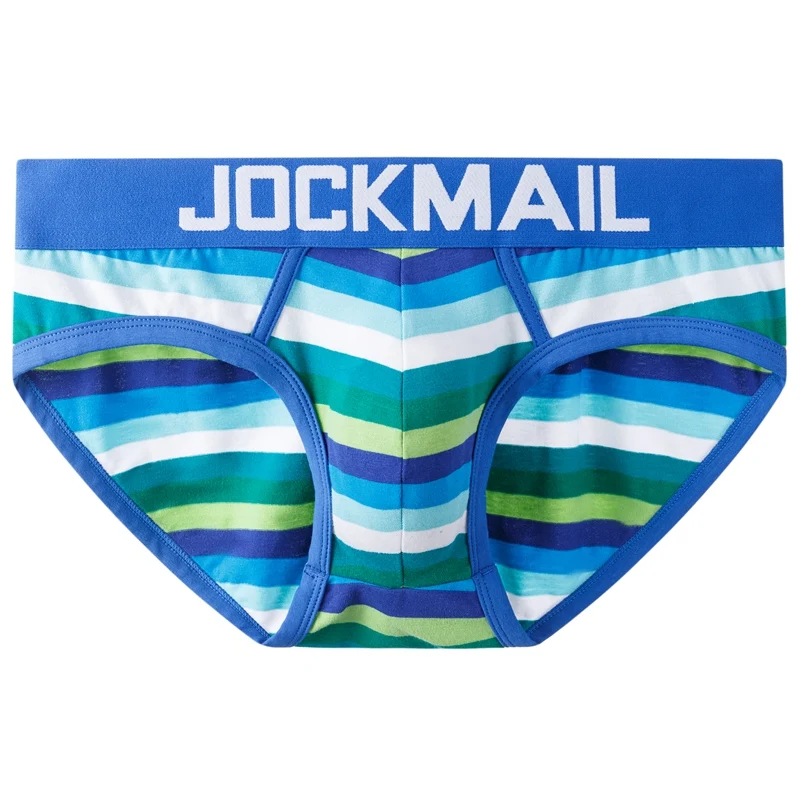 JOCKMAIL Fashion Gay Men\'s Underwear Rainbow Color LGBTQ Party Clothing Sexy Briefs Striped Shorts Fitness Casual Underpants