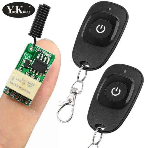 Botón pulsador de ahorro Mini relé de contacto RF interruptores inalámbricos 3.7v4.2v5v6v7.4v9v12v 433 hogar inteligente pequeños interruptores remotos ASK