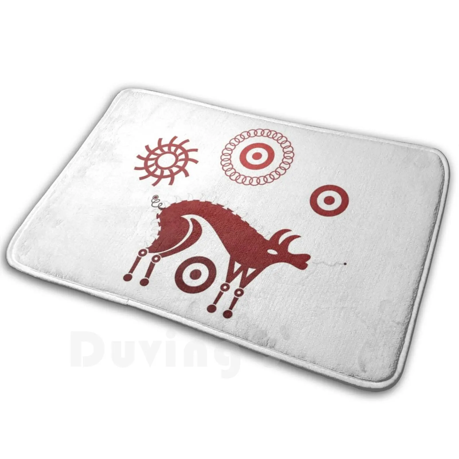 Corieltauvi Boar Carpet Mat Rug Cushion Soft Non-Slip Corieltauvi Tribe Totem Breton Celt Boar Red Sun Solar Power Symbol