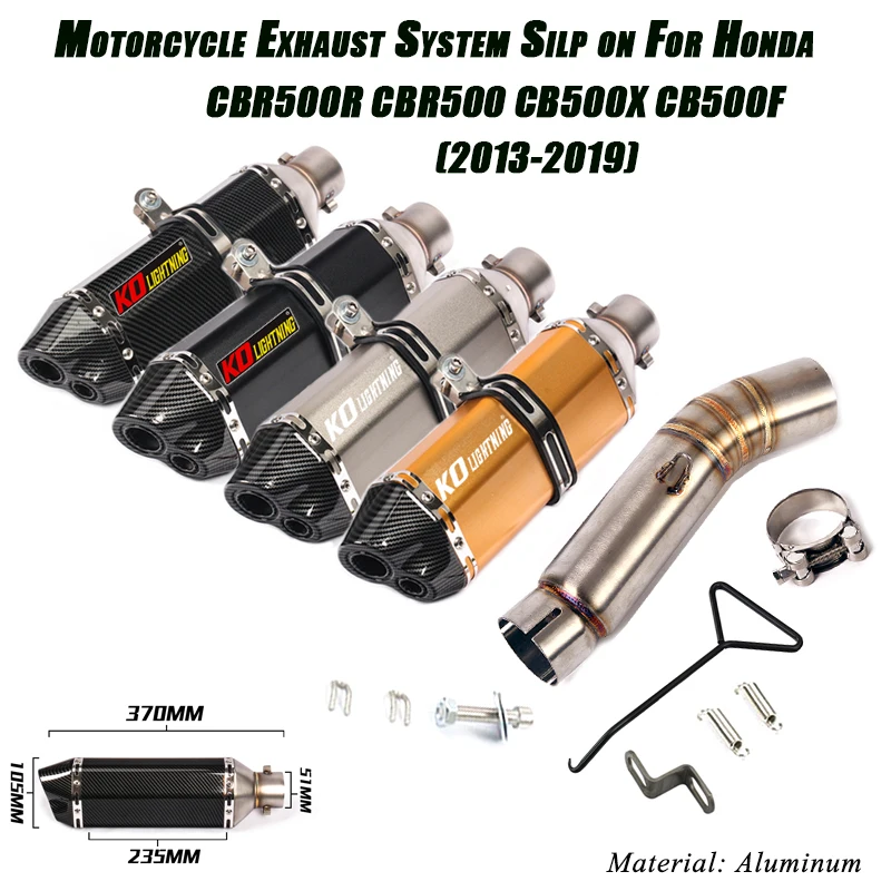 

Middle Link Tubes Connect Exhaust Muffler Pipe Silp on For Honda CBR500R CB500X CB500F CBR500 2013-2019 Motorcycle Set System