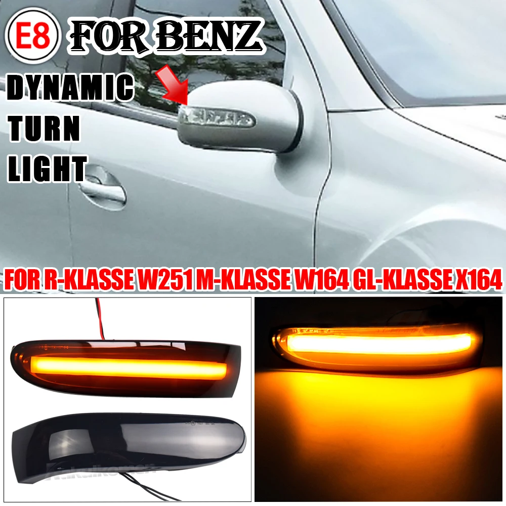 For Mercedes Benz M-Class ML W164 GL X164 R W251 ML350 R300 2006-10 LED Dynamic Turn Signal Light RearView Mirror Indicator Lamp