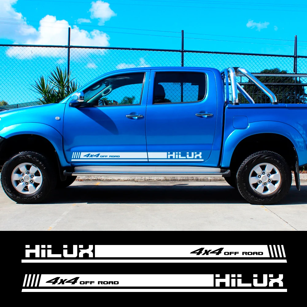 2PCS Car Racing 4x4 Off Road Decal Car Door Side Stripes Stickers Auto Body Decor Vinyl Film Decals Accessories For Toyota Hilux