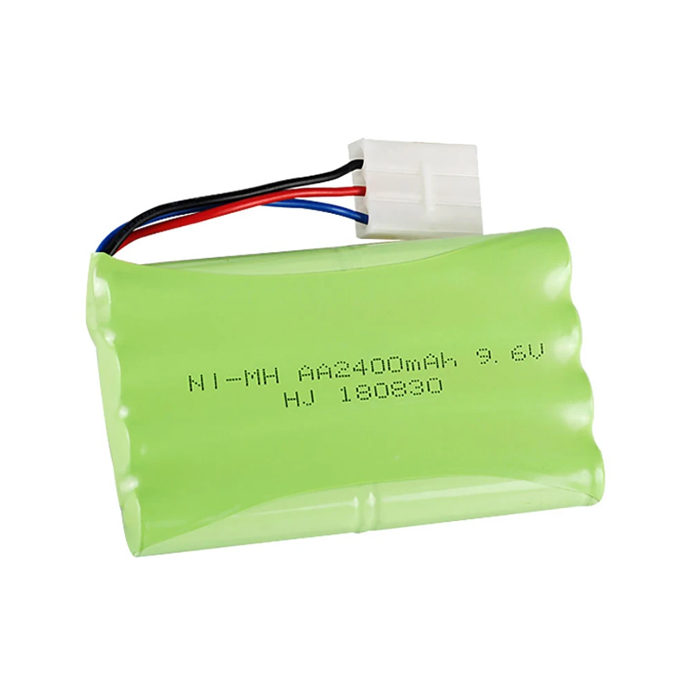 1PC AA 9.6v 2400mah NI-MH Battery For Rc toy Car Tanks Trains Robot Boat Gun NI-MH 9.6v Rechargeable Battery KET-3P Solid Plug 