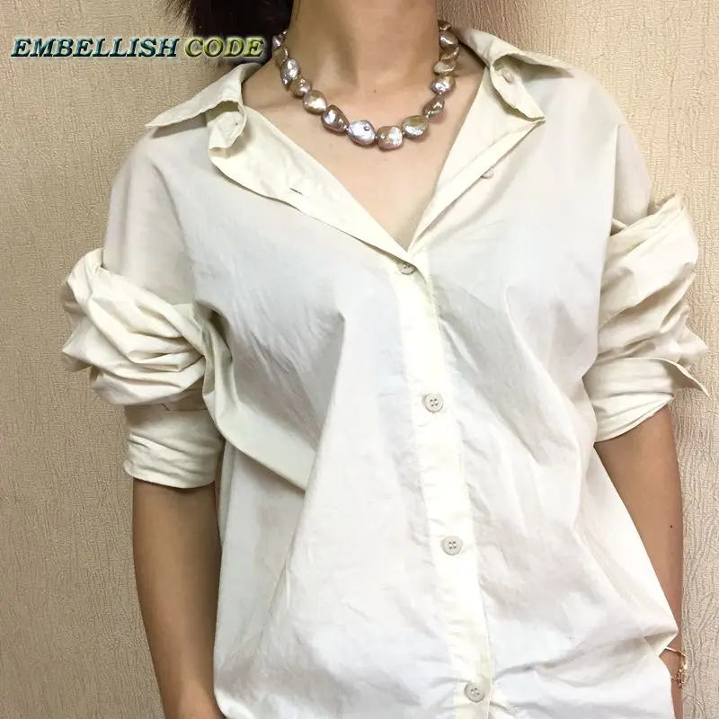 Golden Purple Pearl Necklace Keshi Irregular Square Baroque Style Natural Freshwater Cultured Pearls Special Jewelry