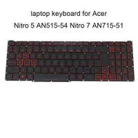 Teclado retroiluminado AZERTY francés LA para Acer Nitro 5 AN515 54 557H AN517 AN715-51 teclados latinos españoles SP ES rojo LG5P-N90BRL