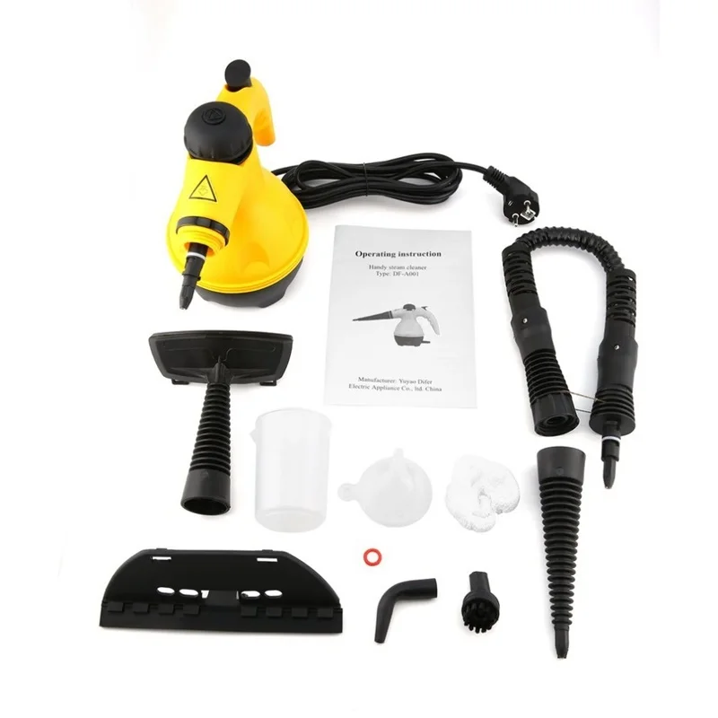 High Temperature Multi Purpose Hand Hold Steam Cleaner With 9 Pieces Accessories for Stain Removal Carpets Curtains Car Seats