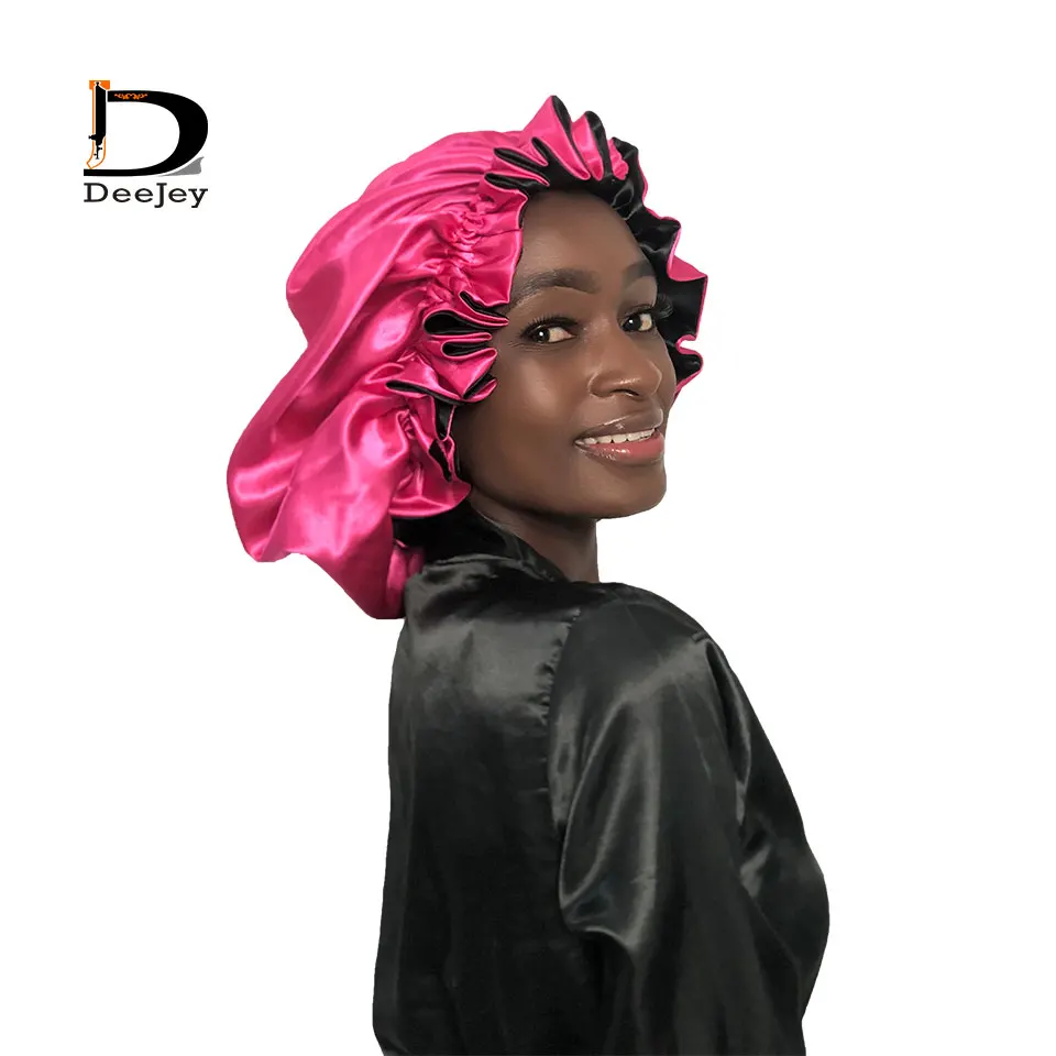 

Custom logo extra size satin silk sleep virgin hair wigs bundles bonnet