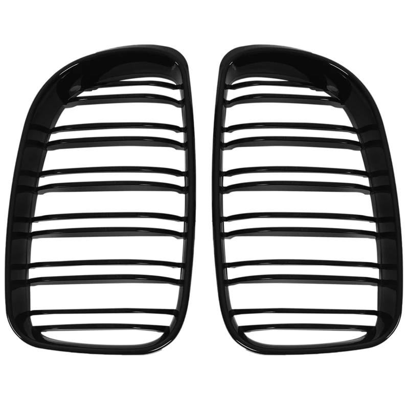 Glossy Black Dual Slats Front Kidney Grille Grill Replacement for BMW E81 E87 E82 E88 120I 128I 130I 135I Selected 2007-2011 Ret