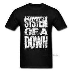 System Of A Down T Shirt Men Logo T-shirt Hip Hop Tee Fashion Black White Clothing Vintage Letter Tops Band Tshirts