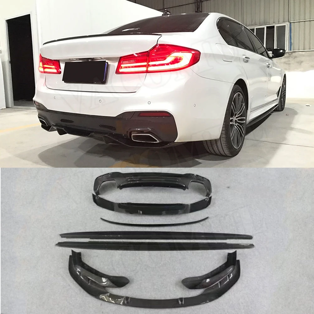 VACOMUL For 5 Series Carbon Fiber Front Lip Rear Diffuser Spoiler Body Kits for BMW G30 G31 G38 M Tech M Sport 2017 2018 MP