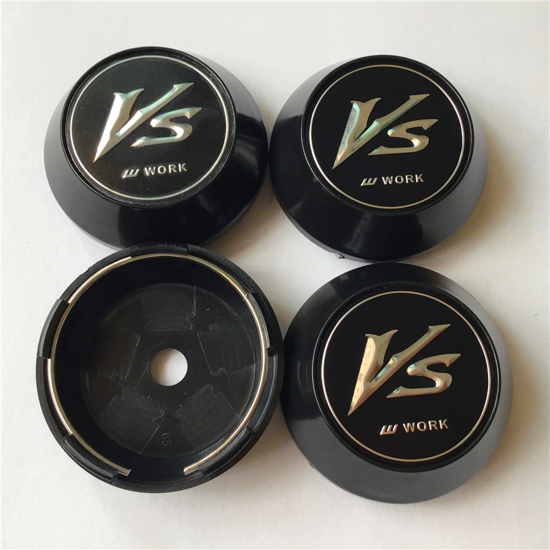 4pcs 65mm For W WORK VS Wheel Center Hub Caps Car Styling Cover 45mm Emblem Badge Logo Auto Rims Cover Accessories