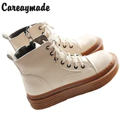 Careaymade-stivali da Muffin comodi in stile College stivali semplici stivali alla moda stivali caldi scarpe da donna in pizzo Casual a testa tonda