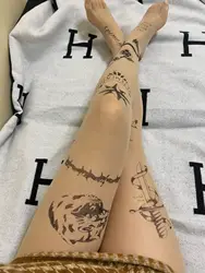 women silk pantyhose tattoo tights letter print tights transparent pantyhose tiger print tights fashion designer tights