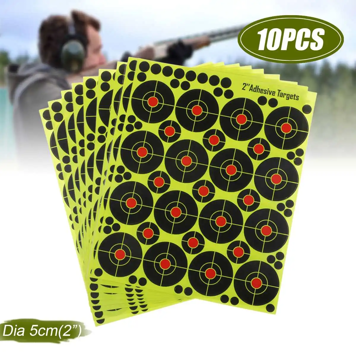 

10Pcs Reactive Splatter Glow Florescent Paper Target for Hunting Archery Training Fireing Accessories