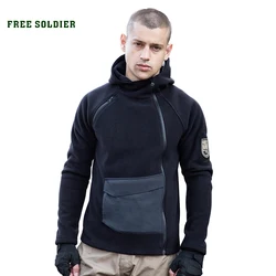 FREE SOLDIER Tactical Outdoor Fleece Hiking Jacket Autumn Windproof Thick Warm Jacket  Soft Camping Hoodie Coat