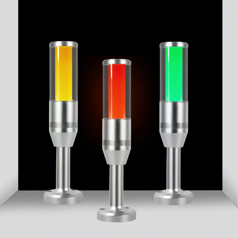 New Led Tri-Color In 1 layer Warning Lamp CNC Machine Tool Workshop Baseball Signal Lamp Beeping Sound Alarm Caution Safety Lamp