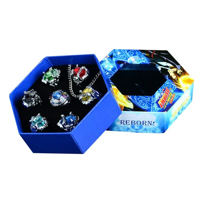 

7Pcs/Set Katekyo Hitman Vongola Rings Anime Cosplay Fashion Jewelry