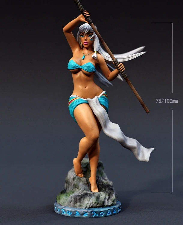 1/24 75mm 1/18 100mm Resin Model Ocean Princess Figure Sculpture Unpaint NoColor RW-316