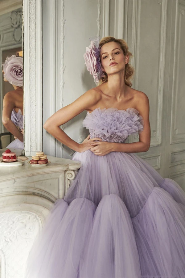 Extra Puffy Tulle Dress Lavender Ball Gown Prom Gowns 2020 Hot Sale Vestidos de fiesta de noche Fashion Women Party Dress Long