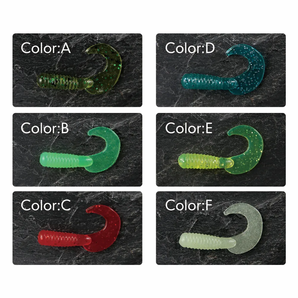 WEIHAI FSTK Soft Baits Luminous Rubber Tails Worm Fishing Wobblers 0.6g 35mm 50pcs Soft Carp Bass Freshwater Saltwater Swimbait