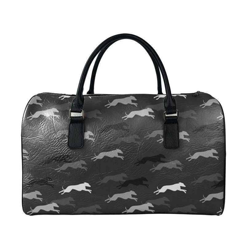 Noisydesigns Women's Bag Trend Large Capacity Fashion PU Soft Leather Travel Tote Blue Black Greyhound Dog Bolsos Mujer Dropship