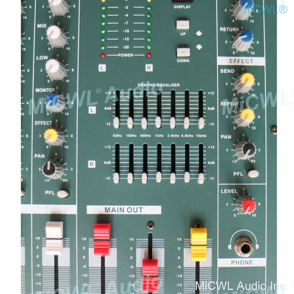 MiCWL-16 채널 오디오 믹서 레코드 믹싱 콘솔, USB, DSP 효과, 전문 USB, 48V 스테레오, EQ
