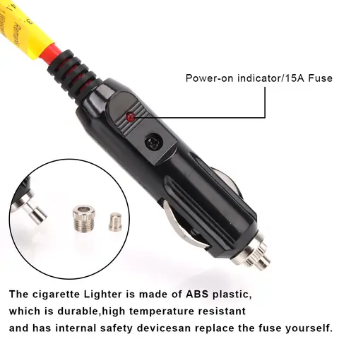 3.6m Cable Car Power Adapter Extender 15A Fuse Indicator 12ft Cord Extension 12V 24V Auto Chargers Cigar Lighter Socket Plug 10 best sales g power bmw - №3