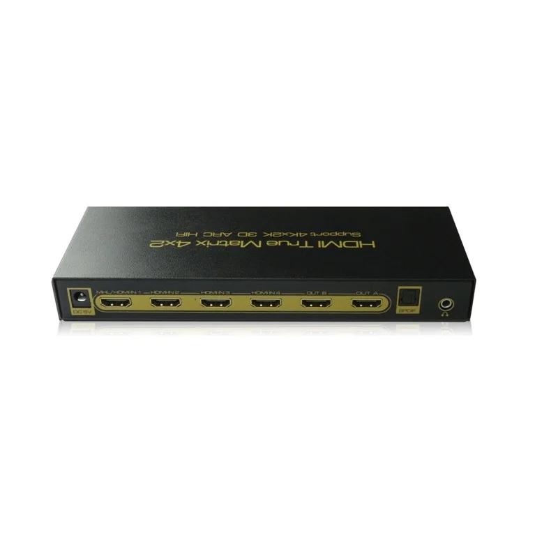 3840x2160P Video Switcher IR Control ARC 3D 1080P HIFI SPDIF Toslink 5.1 4K HDMI-compatible Matrix 4x2 Switch Splitter 4 IN 2