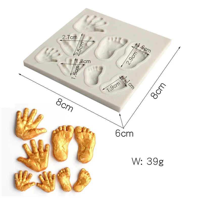 3D Cute Baby Feet Hand Molds Fondant Cake Decorating Tool DIY Sugar Craft Chocolate Mould Soap Tools