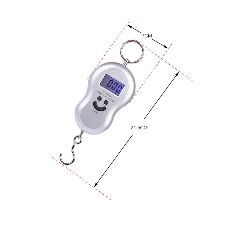 1pcs 50Kg /10g LCD Digital Scales Portable Hanging Scale BackLight Fishing Pocket Electronic Weight Scale Luggage Mini Scale