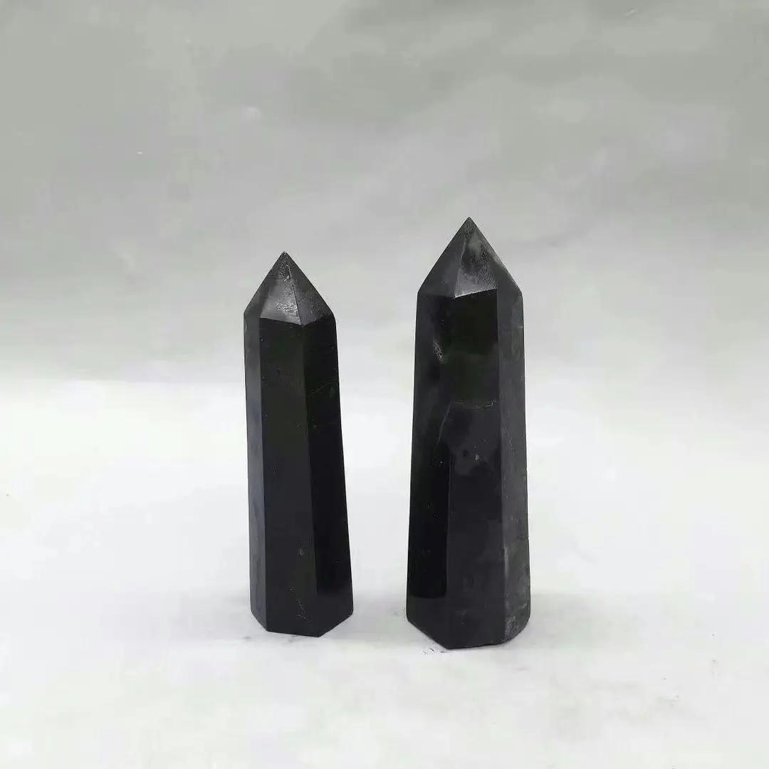 Natural Black Tourmaline Hexagonal Column Halloween Gift Family Study Decoration Stone Mineral Quartz Treatment Repair Energy