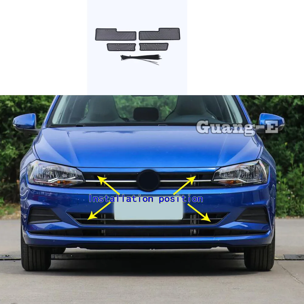 

For Volkswagen VW Polo Hatchback 2019 2020 2021 2022 Car Body Grille Grill Insect Prevention Net Trim Front Defend Insects