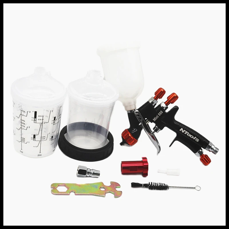 Spray Gun With 400CC Mix Cup Air Spray Gun With Paint Mixing Cup And Adapter Mini Spray Gun Paint Spray Gun 1.2mm Nozzle